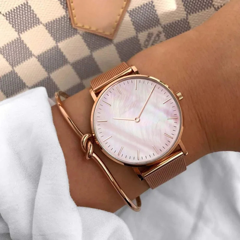 New Luxury Top Brand Women Quartz Watches Metal Mesh Watches For Women Ladies Casual Wristwatch Female Clock Relogio Feminino