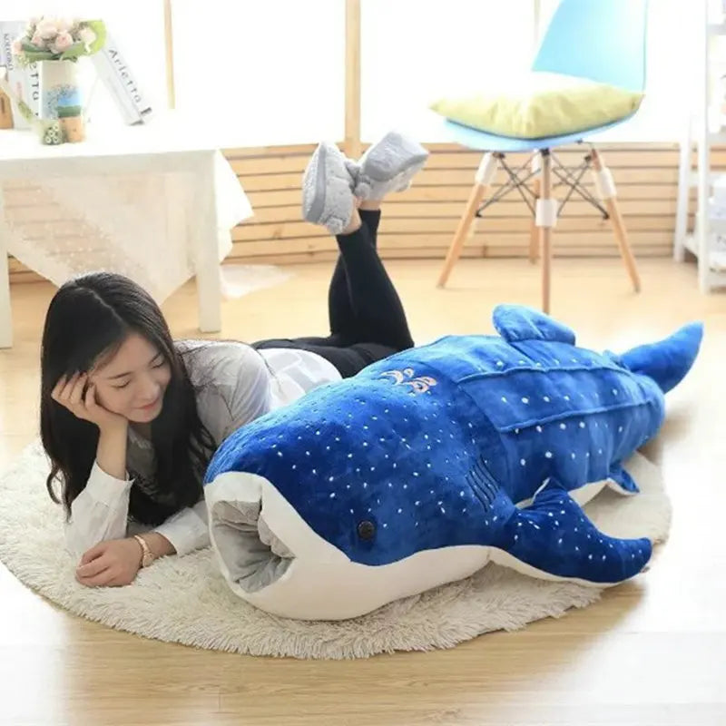 50/100cm New Style Blue Shark Plush Toys Big Fish Cloth Doll Whale Stuffed Animals Children Birthday Gift