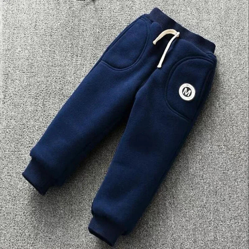 BibiCola New Baby Pants Thick Winter Baby Child Trousers Star Pants Children Leggings Kids Thick Velvet Pants Boys Warm Trousers