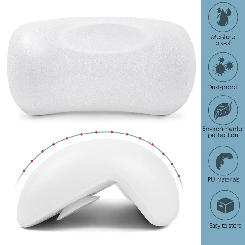 SPA Bath Pillow Non-slip Bathtub Headrest Soft Waterproof Bath Pillows with Suction Cups Easy To Clean Bathroom Accessories