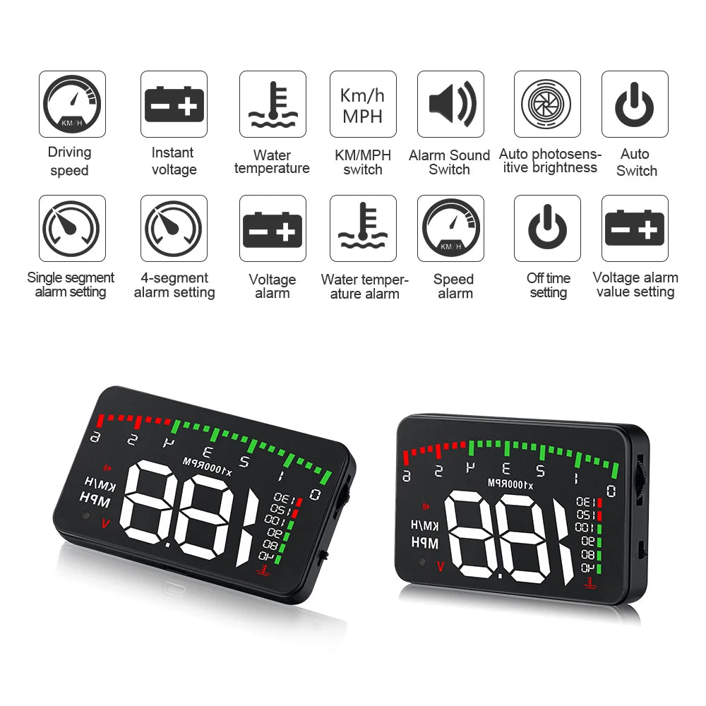 WIIYII A900 OBD2 HUD Auto Accessories Head Up Display Speed RPM car electronic accessorie Gadgets Inteligentes Projector in car