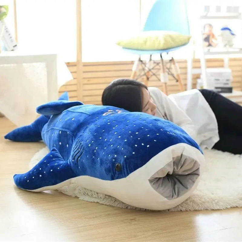 50/100cm New Style Blue Shark Plush Toys Big Fish Cloth Doll Whale Stuffed Animals Children Birthday Gift