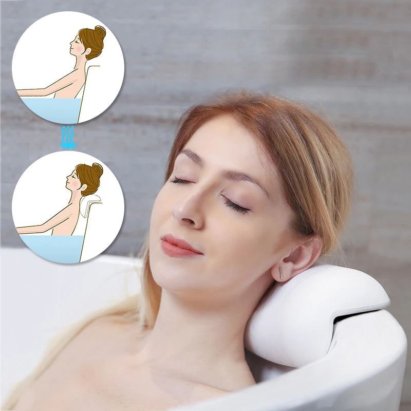 SPA Bath Pillow Non-slip Bathtub Headrest Soft Waterproof Bath Pillows with Suction Cups Easy To Clean Bathroom Accessories