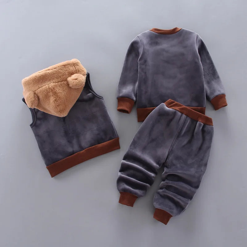 Winter Baby Boy Girl Clothes Christmas Child Clothing Suits Coat Pants 3 pcs Cotton Suits Children Clothing Sets Track suits