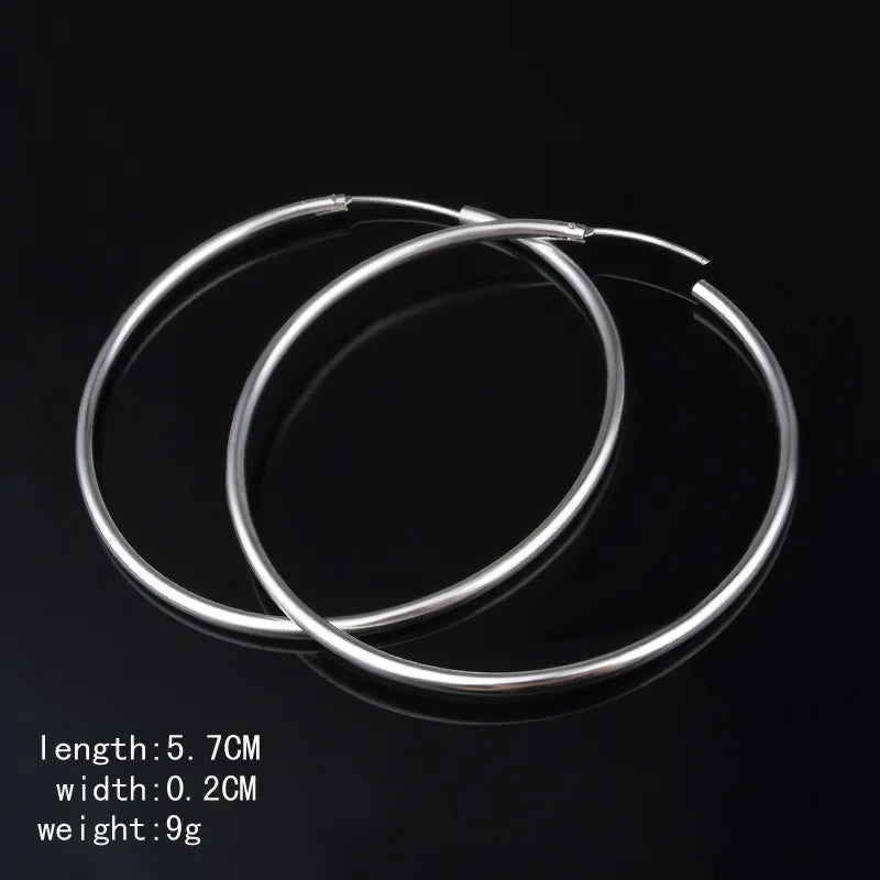 XIYANIKE Silver Color Fashion Wild Exaggerated Circle Earring For Women Sterling-silver-jewelry Oorbellen Brincos VES6507