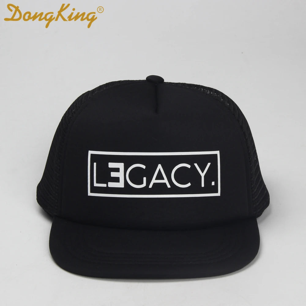DongKing Trucker Hat LEGEND Hats LEGACY Print Cap Father Son Trucker Dad Gift Daughter Kids Child Baby Mesh Baseball Caps Gift