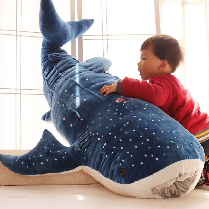 50/100cm New Style Blue Shark Plush Toys Big Fish Cloth Doll Whale Stuffed Animals Children Birthday Gift