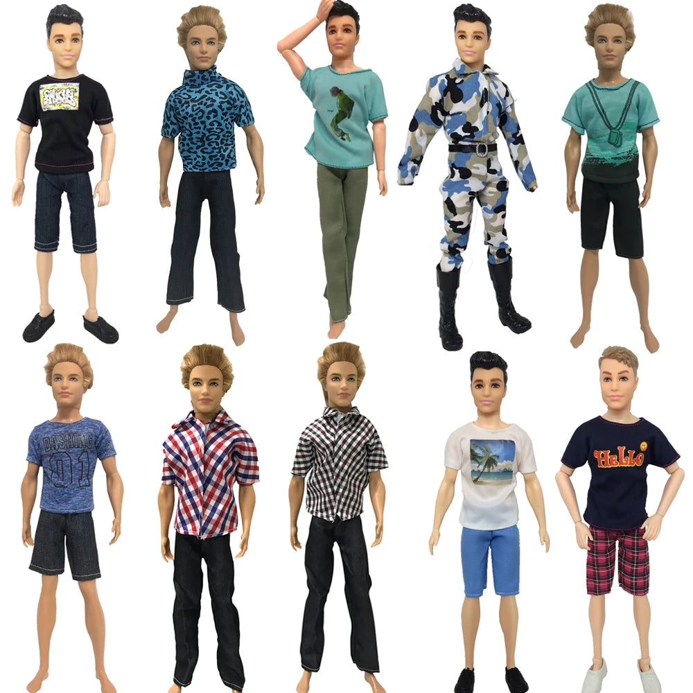 NK Mix Prince Ken Doll Clothes Fashion Suit Cool Outfit For Barbie Boy KEN Doll Accessories Presents Baby Gift DIY Toys JJ