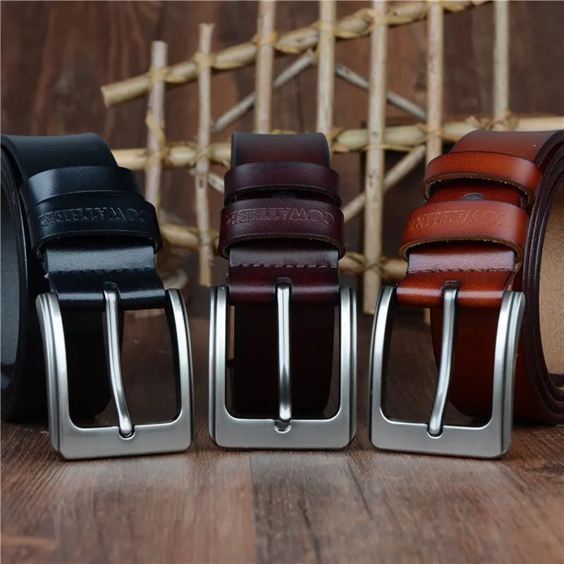 COWATHER men belt cow genuine leather designer belts for men high quality fashion vintage male strap for jeans cow skin XF002