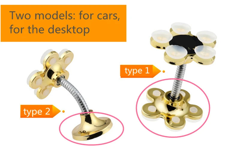 2021 New Stand for Cell Phone 360 degree Rotatable Flower Magic Suction Cup Mobile Phone Holder Car Bracket Mount Compatible