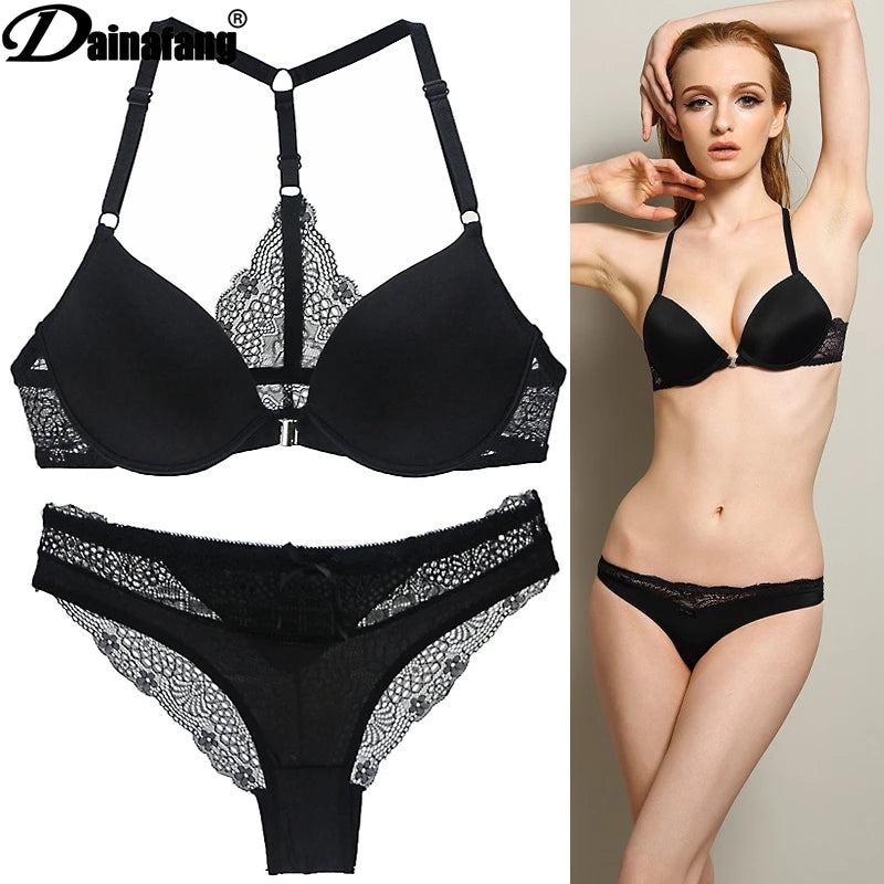 Hot Sale 8 Color Sexy Elegant ABC Cup Bra and Panty Set Women Bras Sets Lady Underwear Push Up Lingeries Brief Thong