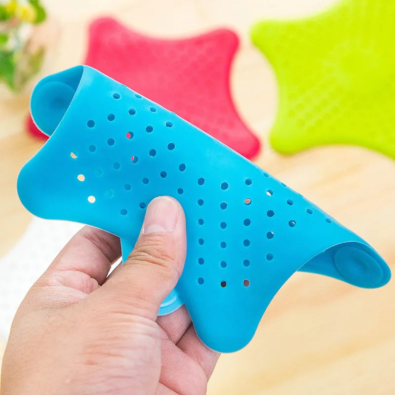 Star Shape Plastic Kitchen Mint Plan Bath Shower Drain Cover Waste Sink Strainer Hair Filter Catcher House Gadgets Pet Cleaning