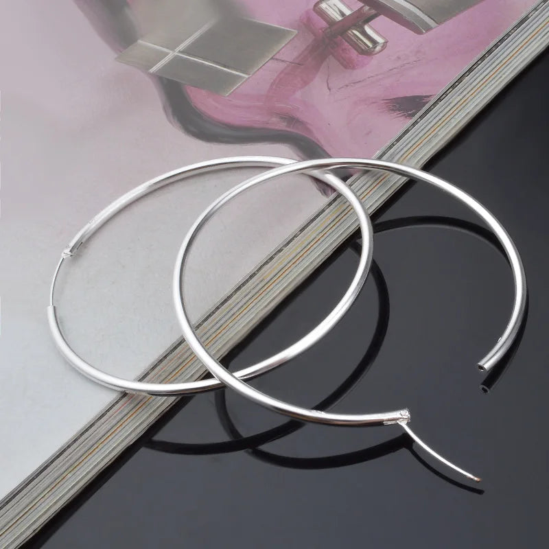XIYANIKE Silver Color Fashion Wild Exaggerated Circle Earring For Women Sterling-silver-jewelry Oorbellen Brincos VES6507