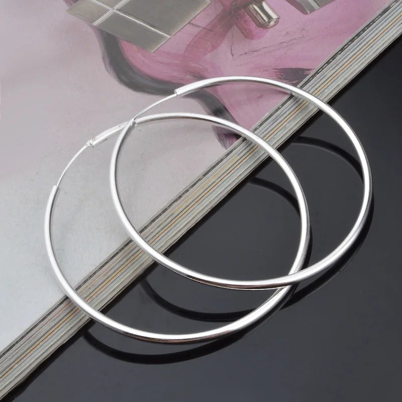XIYANIKE Silver Color Fashion Wild Exaggerated Circle Earring For Women Sterling-silver-jewelry Oorbellen Brincos VES6507