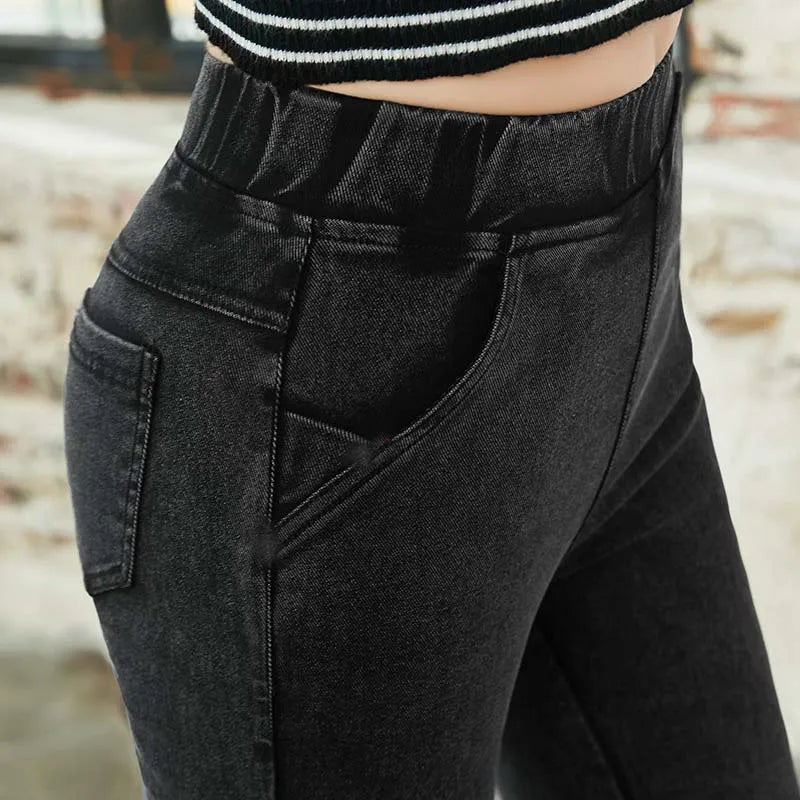 lady casual Slim fitted Stretch Denim pant Skinny pocket blue black Jeans ankle Jeggings leggings for women Pencil Pants