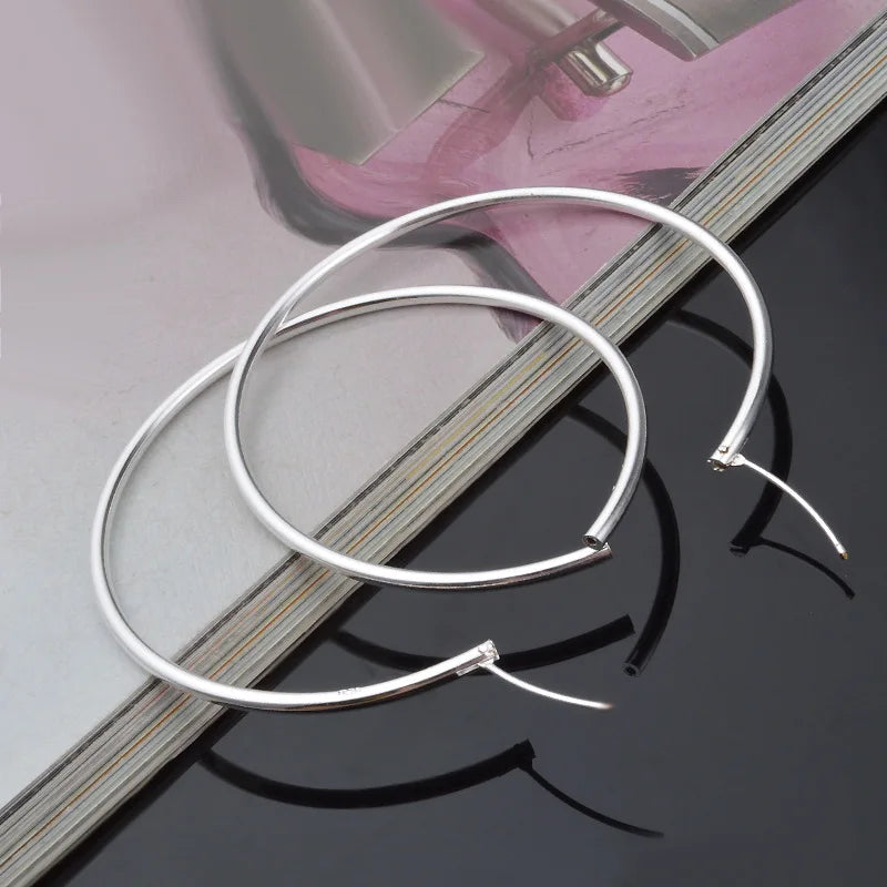 XIYANIKE Silver Color Fashion Wild Exaggerated Circle Earring For Women Sterling-silver-jewelry Oorbellen Brincos VES6507
