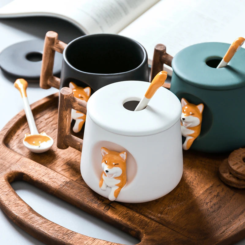 INS Shiba Inu Akita DOG 420ML COFFEE TEA MUGS CUP NORTH EUROPE STYLE FASHION DESIGN