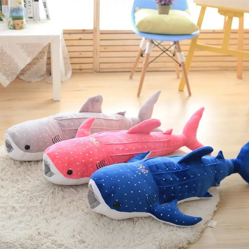 50/100cm New Style Blue Shark Plush Toys Big Fish Cloth Doll Whale Stuffed Animals Children Birthday Gift