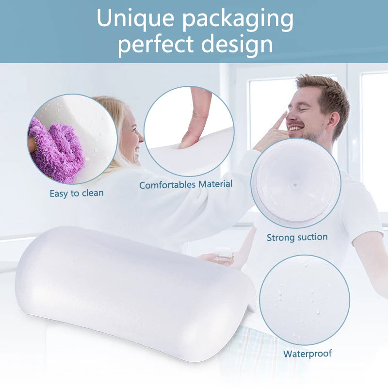 SPA Bath Pillow Non-slip Bathtub Headrest Soft Waterproof Bath Pillows with Suction Cups Easy To Clean Bathroom Accessories