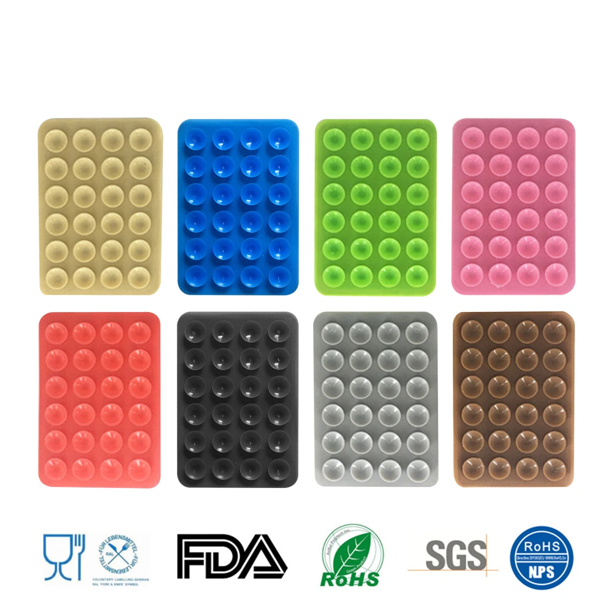 ANKNDO 3/5PCS Back Sticker Suction Cup Phone Holder Silicone Cup Mat Smartphone Wall Stand for Glass Ceramic Tiles Smooth Walls