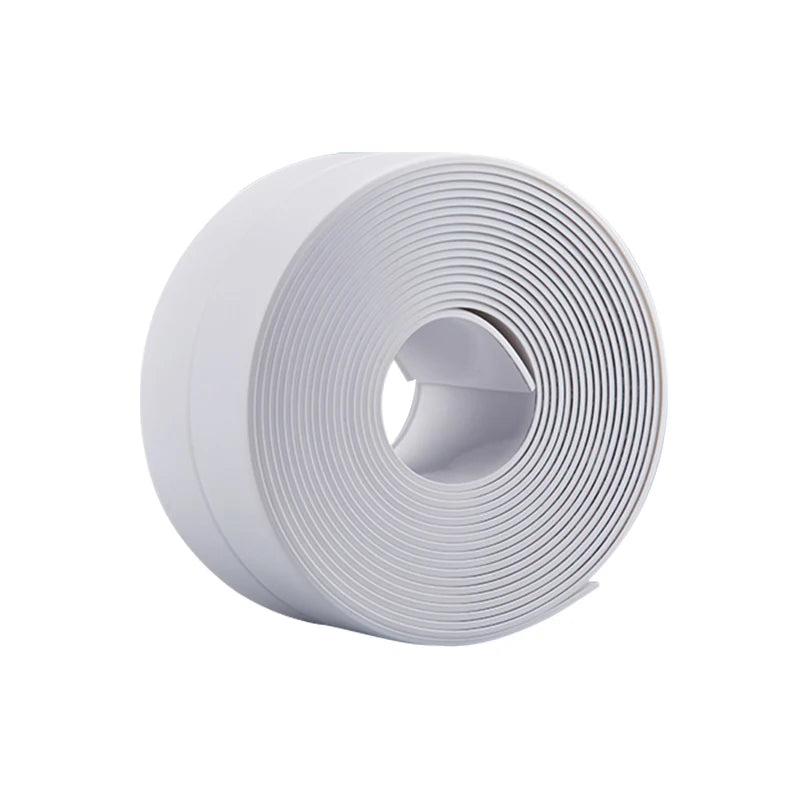 YX 1Roll Waterproof Mold Proof Adhesive Tape Durable Use PVC Material Kitchen Bathroom Wall Sealing Tape Gadgets 3.2M