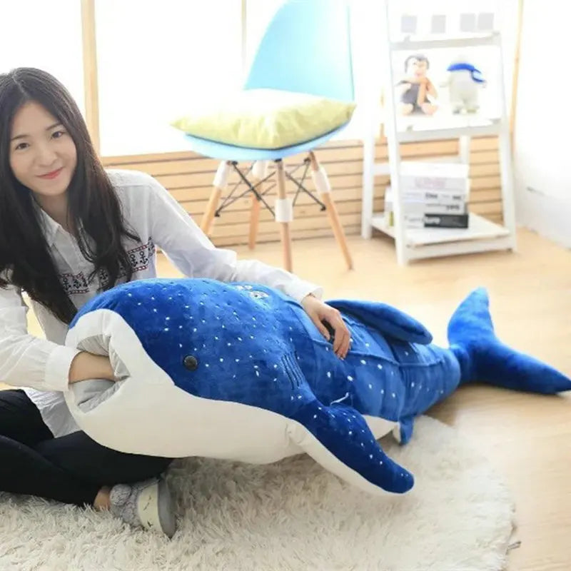 50/100cm New Style Blue Shark Plush Toys Big Fish Cloth Doll Whale Stuffed Animals Children Birthday Gift