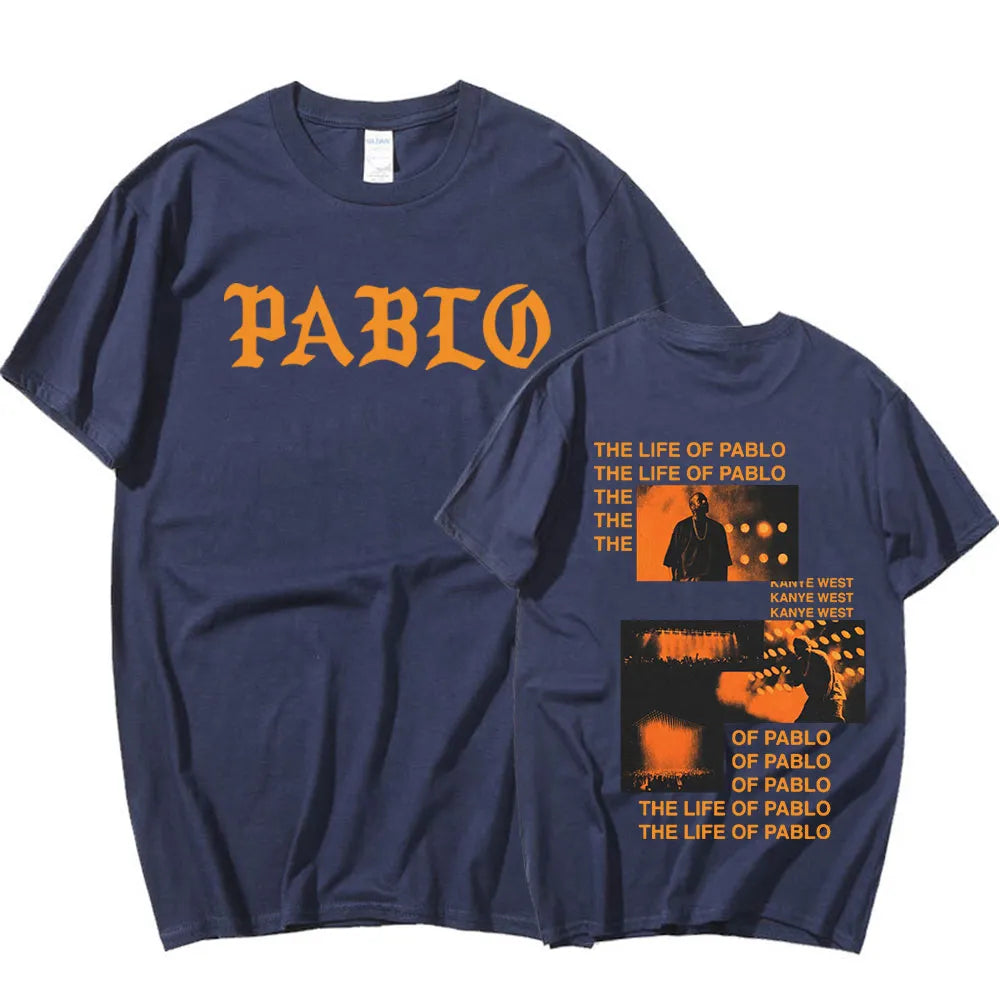 Rapper Kanye West Graphics Print T-shirt THE LIFE OF PABLO T Shirt Summer Men Women Hip Hop Fashion Oversized Short Sleeve Tees
