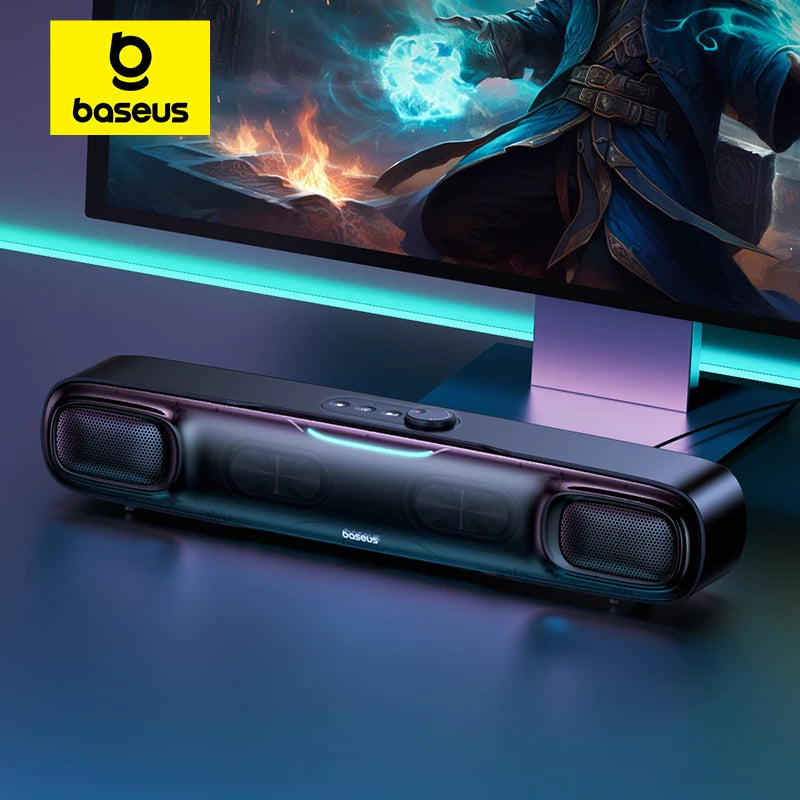 Baseus DS10 Desk Mini Soundbar Speaker Bluetooth 5.3 Triple-Mode Audio 3D Soundscape Surround SubwooferSound Box for Laptop PC