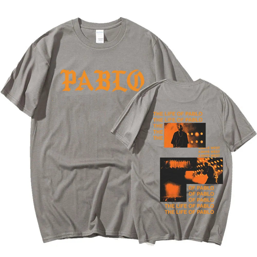 Rapper Kanye West Graphics Print T-shirt THE LIFE OF PABLO T Shirt Summer Men Women Hip Hop Fashion Oversized Short Sleeve Tees