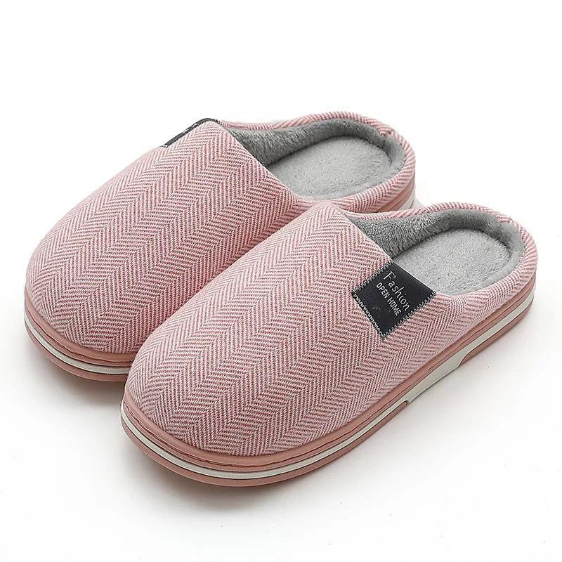 New Men Slippers Big Size Winter Warm Plush Indoor Slides Women Soft Thick Bottom Non-Slip Comfort Shoes Furry Bedroom Shoes