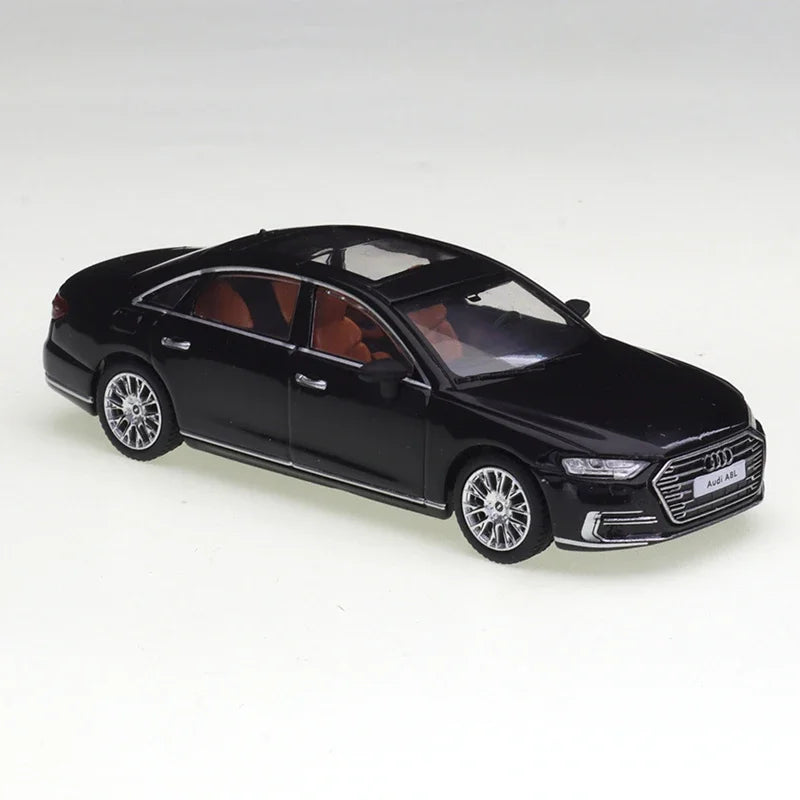 JKM 1/64 Audi A8L Independent Brake Discs Cars Alloy Toys Motor Vehicle Diecast Metal Model Kids Xmas Gift Toys for Boys