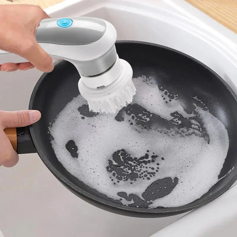 Electric Spinning Brush IPX7 Waterproof Cordless Handheld Spin Brush For Bathtub With 3 Brush Heads Multi-function Quiet Scrub