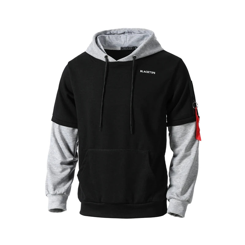 Cool Sweatshirt Men Hip Hop patchwork Long Sleeve Pullover contrast Hoodies Sweatshirt hoodies Men high quality