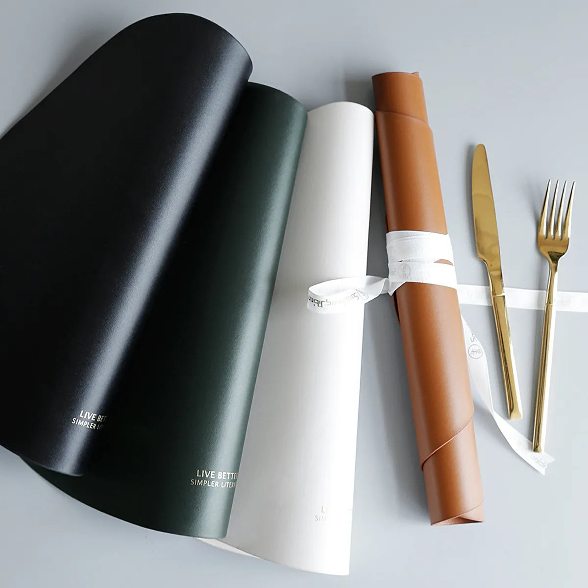 Tableware Pad Placemat Table Mat PU Leather Heat Insulation Non-Slip Simple Placemats Disc Coaster Placemat for Dining Table