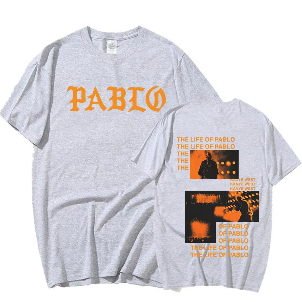Rapper Kanye West Graphics Print T-shirt THE LIFE OF PABLO T Shirt Summer Men Women Hip Hop Fashion Oversized Short Sleeve Tees