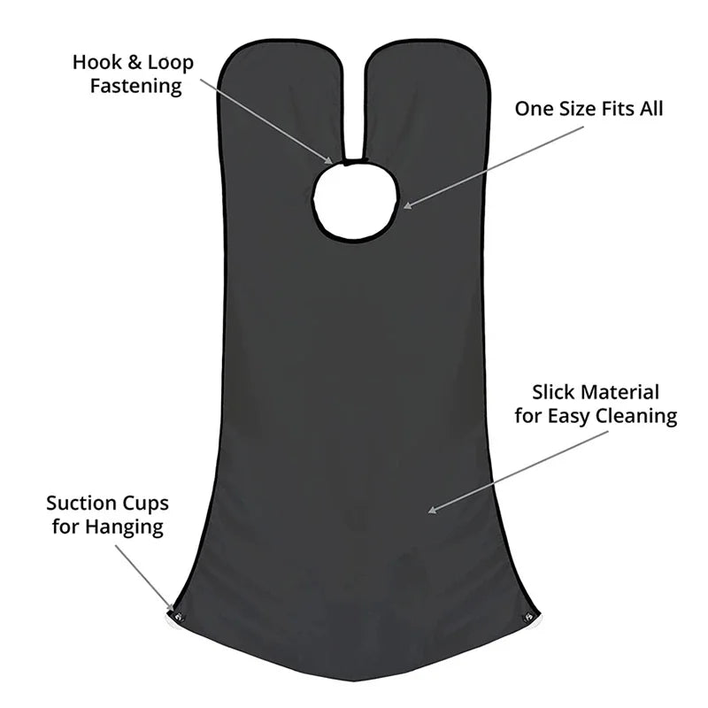 Men's Shave Beard Collector Non-Stick Beard Shaving Cape With Strong Suction Cup Men Gift Beard Gathering Cloth Bib Apron