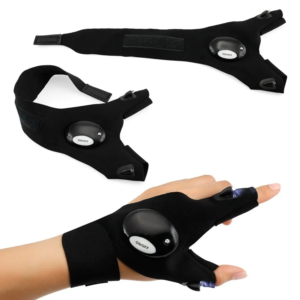 Fingerless Glove LED Flashlight Waterproof Torch Fishing Camping Hiking Survival Rescue Multi Light Tool Outdoor Tool