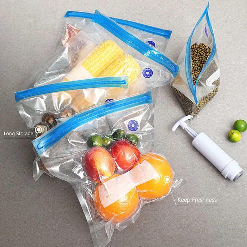 Sous Vide Vacuum Sealer Manual Pump Food Saver Bags Reusable for Kitchen Food Storage Home Gadgets Vacuum Packaging Tools