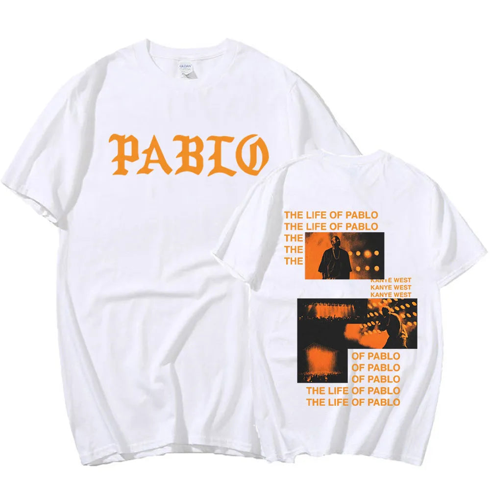 Rapper Kanye West Graphics Print T-shirt THE LIFE OF PABLO T Shirt Summer Men Women Hip Hop Fashion Oversized Short Sleeve Tees