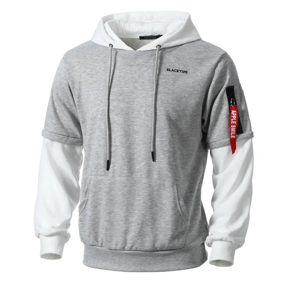 Cool Sweatshirt Men Hip Hop patchwork Long Sleeve Pullover contrast Hoodies Sweatshirt hoodies Men high quality