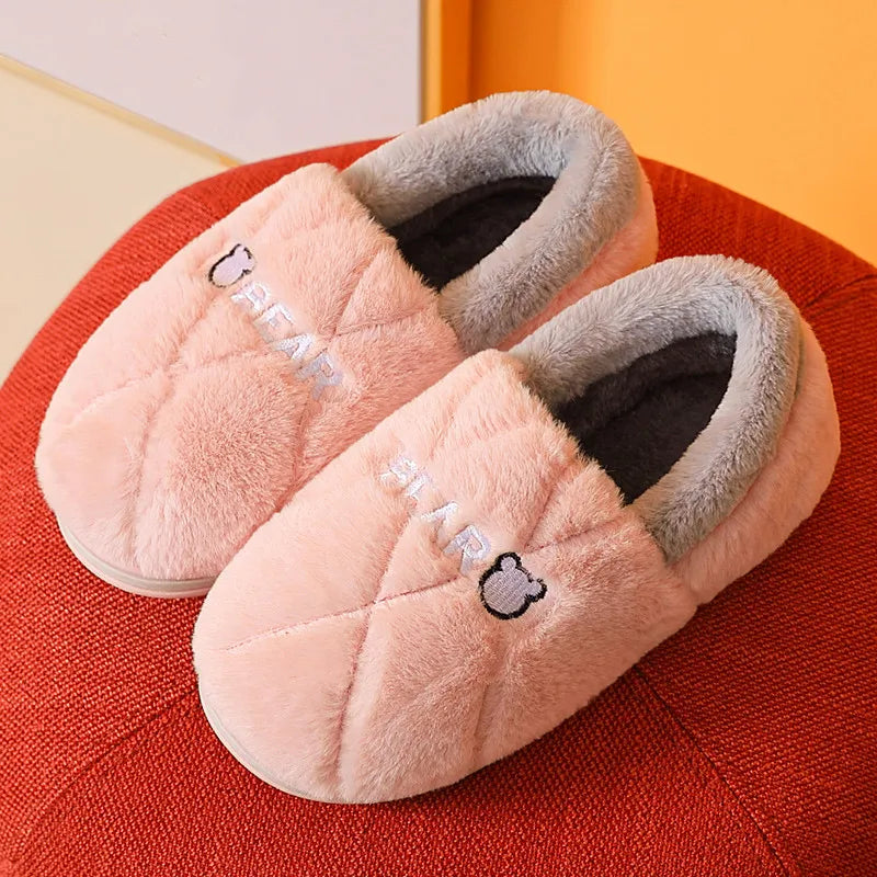 New Men Slippers Big Size Winter Warm Plush Indoor Slides Women Soft Thick Bottom Non-Slip Comfort Shoes Furry Bedroom Shoes