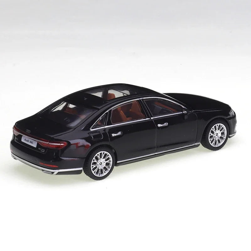 JKM 1/64 Audi A8L Independent Brake Discs Cars Alloy Toys Motor Vehicle Diecast Metal Model Kids Xmas Gift Toys for Boys