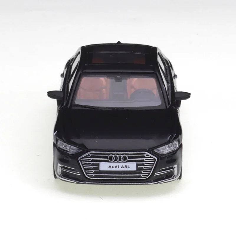 JKM 1/64 Audi A8L Independent Brake Discs Cars Alloy Toys Motor Vehicle Diecast Metal Model Kids Xmas Gift Toys for Boys