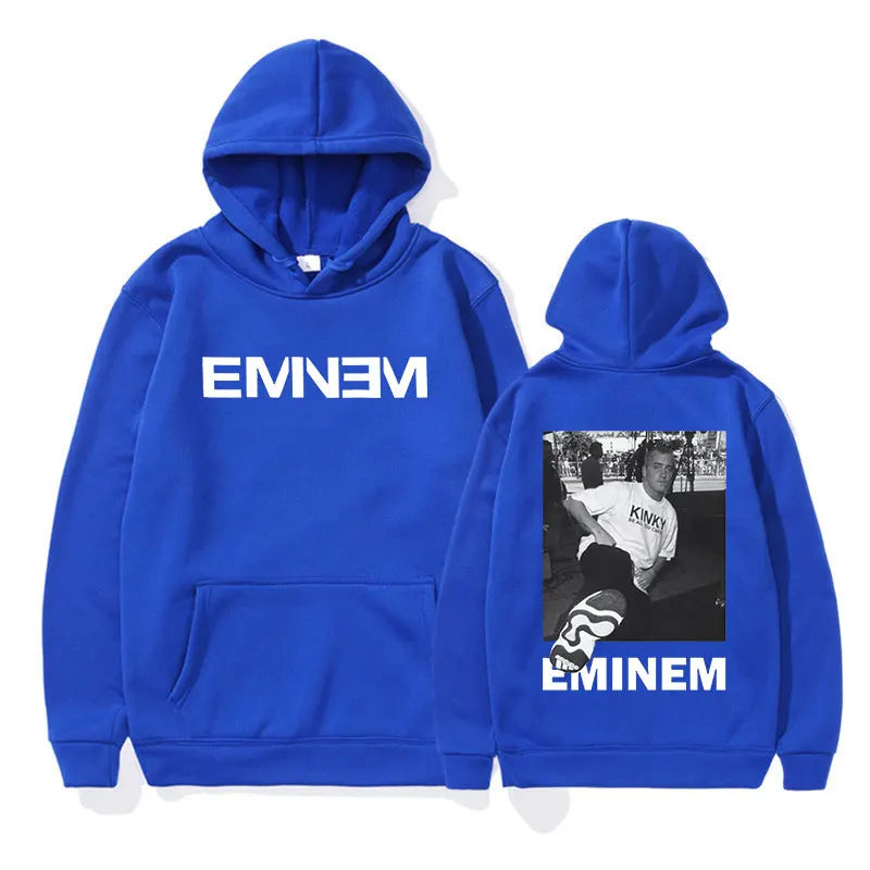 Rapper Eminem Pullover Hoodie Men's Cool Hip Hop Fashion Sweatshirt Unisex Casual Long Sleeve Oversized Hooded Gothic Streetwear