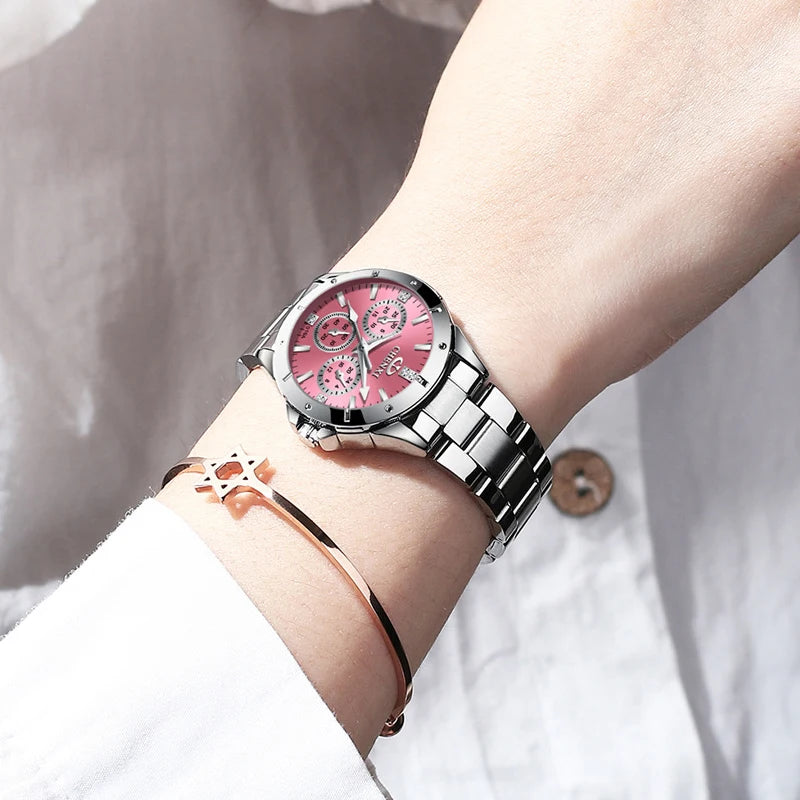CHENXI Watches Women‘s Fashion Luxury All Stainless Steel High Quality Rhinestone Ladies Quartz Wristwatches for Women