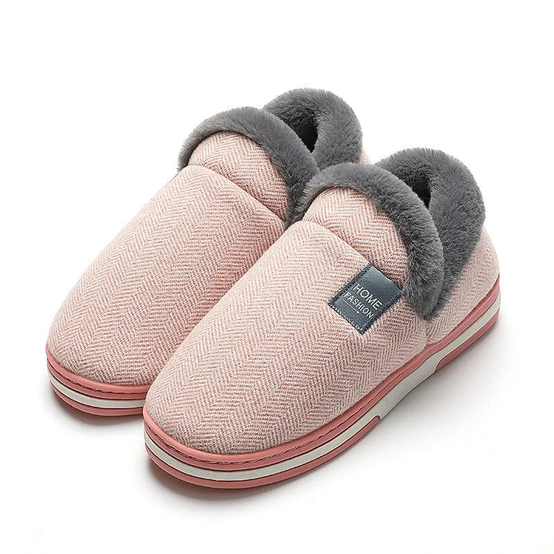 New Men Slippers Big Size Winter Warm Plush Indoor Slides Women Soft Thick Bottom Non-Slip Comfort Shoes Furry Bedroom Shoes