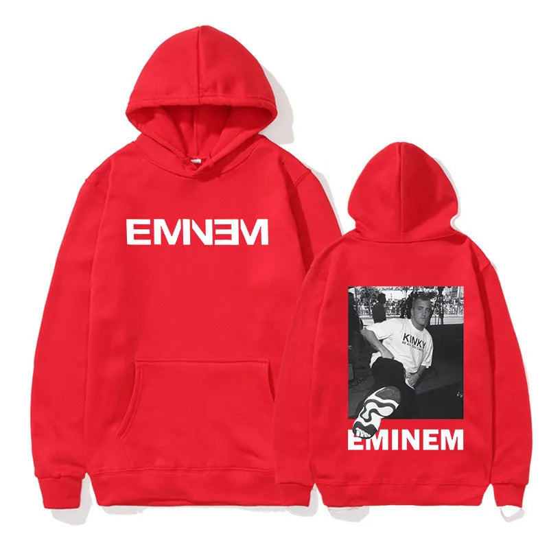 Rapper Eminem Pullover Hoodie Men's Cool Hip Hop Fashion Sweatshirt Unisex Casual Long Sleeve Oversized Hooded Gothic Streetwear