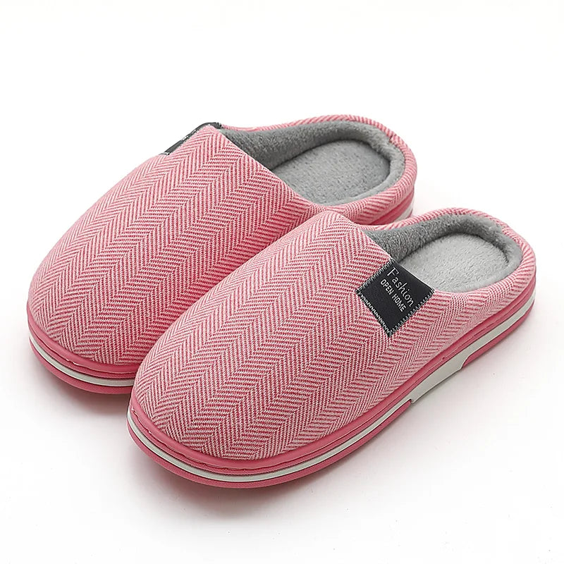 New Men Slippers Big Size Winter Warm Plush Indoor Slides Women Soft Thick Bottom Non-Slip Comfort Shoes Furry Bedroom Shoes