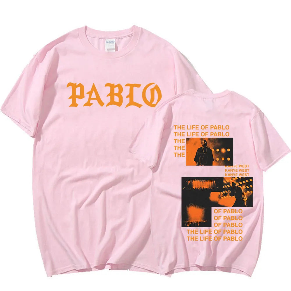 Rapper Kanye West Graphics Print T-shirt THE LIFE OF PABLO T Shirt Summer Men Women Hip Hop Fashion Oversized Short Sleeve Tees