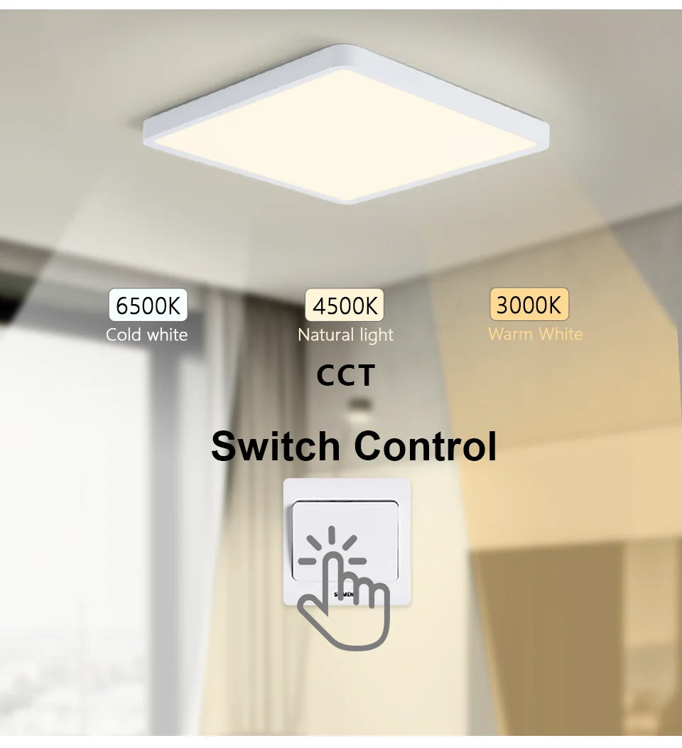 Led Ceiling Lamp Modern Square 2.4cm Ultra Thin 24w 36w Modern Panel Ceiling Lights For Living Room Bedroom Kitchen Indoor Light